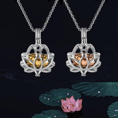 Lotus Ashes Necklace Cremation Jewelry Hollow Pendant Always In My Heart Keepsake Urns Flower Locket Memorial Storage Bottles