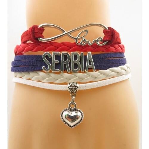 Love Serbia Bracelet heart Charm Serbia country bracelet faashion Serbia jewelry