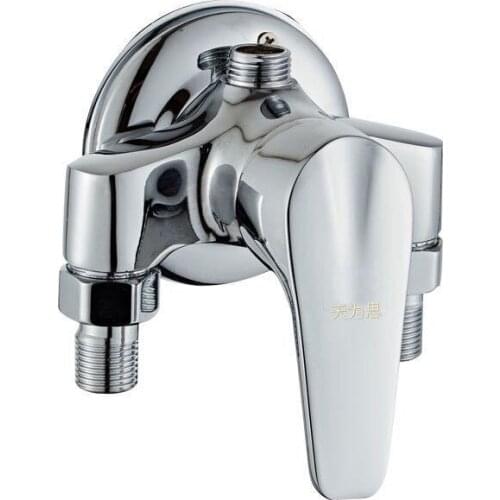 Copper Ming-mounted Shower Faucet Cold and Hot Triangle Shower Solar Water Heater Mixing Valve 4 Points Faucet