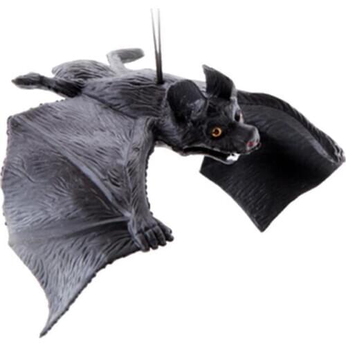 Halloween Simulation Bat Model Toys Rubber Lifelike Fake Bat Gags Joke Pendant Horror Props DIY Halloween Party Decoration Toys
