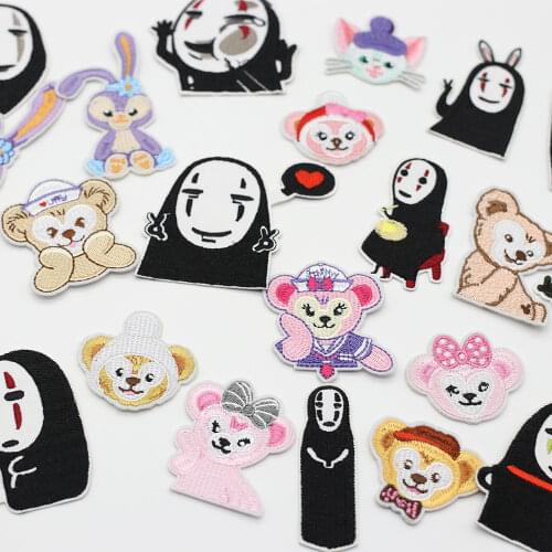 Cartoon Childrens Clothes Patch Iron Japanese Animation Patch Embroidery Cloth Paste DIY Sewing Accessories Badge Decal T-Shirt
