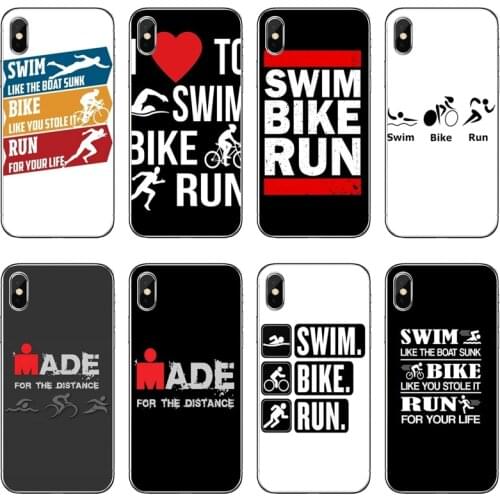 Swim run bike Triathlon soft Cover Case For Samsung Galaxy M30 A70 A60 A50 A40 A30 A10 A9 A8 A6 J8 J4 J6 Prime Plus 2018
