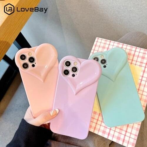 Candy Color Cute Love Heart Lens Soft Silicone Phone Case For iPhone 11 12 Pro Max X XR XS Max 7 8 Plus SE 2020 Shockproof Cover