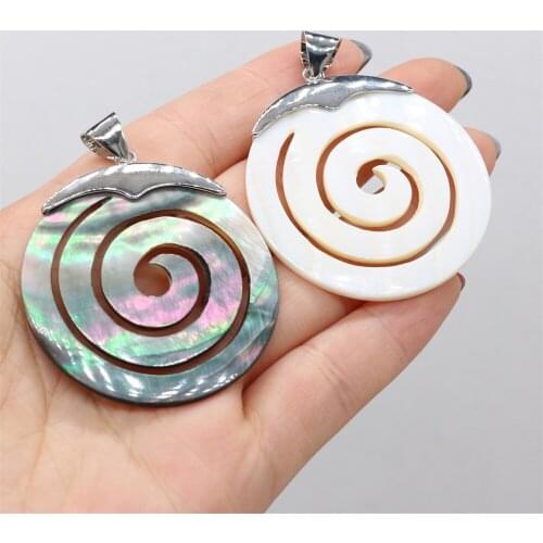 New Style Natural Shell Circle Pendant Charms For Jewelry Making DIY Necklace Anklet Accessory