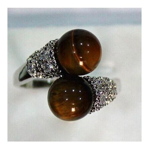 Charming 8mm tiger eye stone ring P(#6 7 8 9) Genuine Handmade