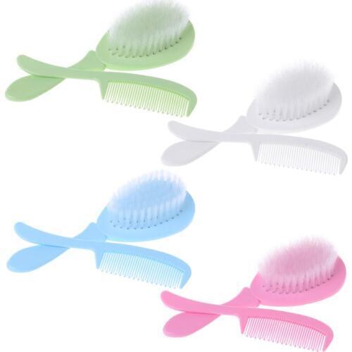 1 Set Baby Comb Brush Nursing Supplies Bathing Washing Hair Soft Bristle Round Tip Safe Head Massage Professional Grooming Newbo