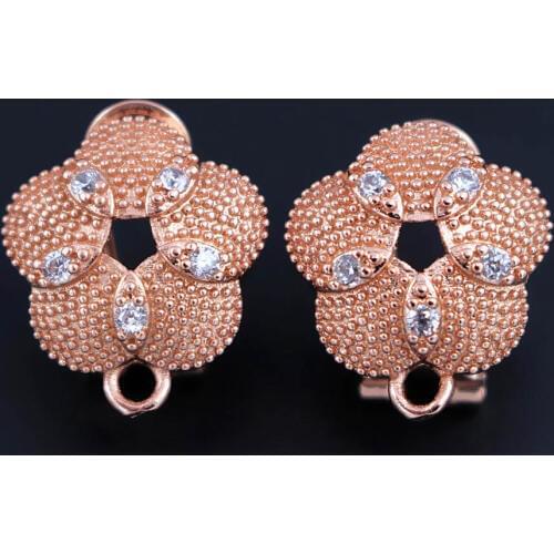Luxury Micro Pave AAA Cubic Zirconia CZ Earring Connector Linkers Flower Base For DIY Drop Earrings Making Jewelry Accessories