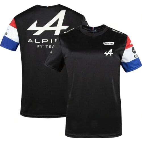 2021 Season Motorsport Alpine F1 Team A Racing Car Fan T-Shirt Blue Black Breathable Jersey Teamline Short Sleeve Shirt Clothing