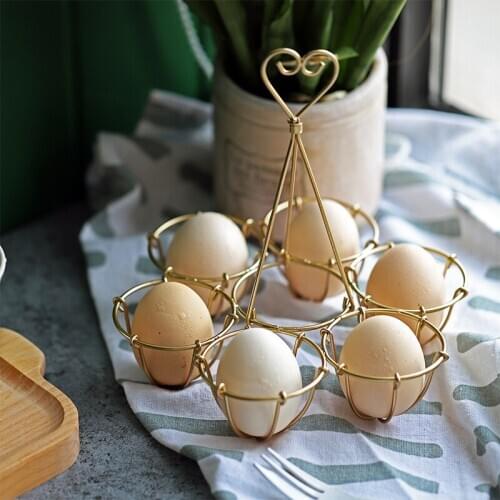 Modern Egg Basket Display Tray Holder for Gathering Fresh Eggs Metal Rack Storage 12 Eggs Organizer for Kitchen Countertop