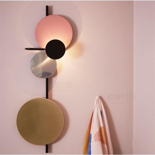 Nordic Loft Art DIY Style Multicolor Metal Round Circle Led Wall Lamp Planet Led Wall Scones Hotel Bedside Decro Indoor Lighting