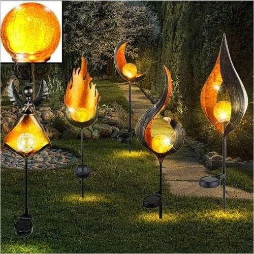 Solar LED Simulate Flame Light Lawn Lamp Outdoor Waterproof Lights for Walkway Path Garden LED Landscape Lamps For Christmas