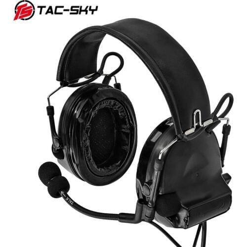 TAC-SKY COMTAC II silicone earmuffs hearing defense noise reduction pickup military shooting tactical headset BK