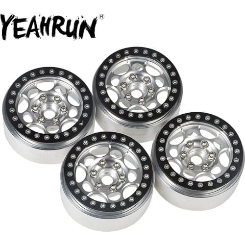 1/4pcs 1.9 inch Metal Beadlock Wheel Rims Hubs for Axial SCX10 TRX-4 D90 1/10 RC Crawler Cars