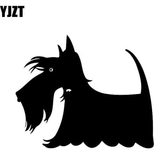 YJZT 15CM*12.5CM Scottie Dog Sticker Decor Vinyl Car Decal Black/Silver C10-00236