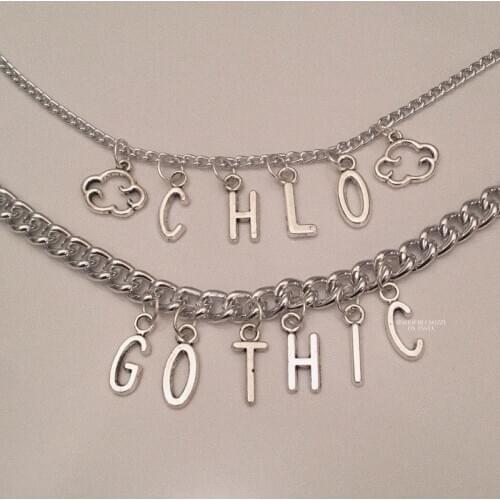 South Korea Ins Clouds Letter Necklace Female Simple Street Personality Disco Soil Cool Choker
