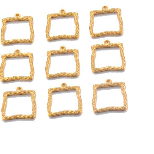 10Pcs Stainless Steel Individualized Box Shape Pendant DIY Necklace Discovery Earrings Earrings Jewelry Making