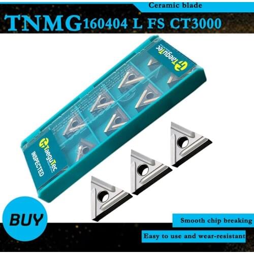 10PCS TNMG160404 L FS CT3000 External Turning Tool Cermet Grade TNMG 160404 Carbide Inserts Lathe Cutter Tools Turning Insert
