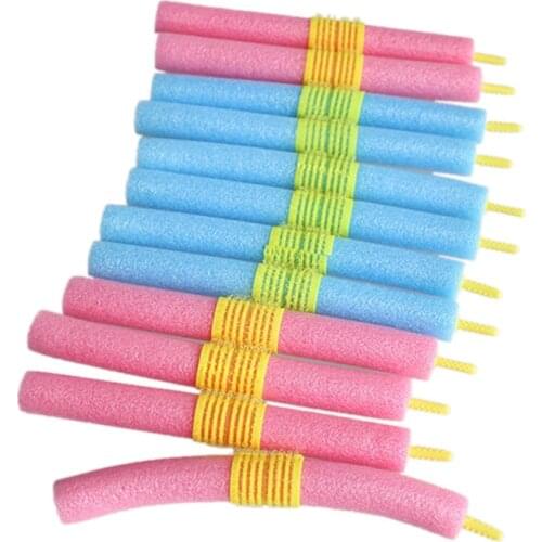 12pcs Magical Anion Soft Foam Hair Care DIY Hair Style Roller Curler Maker Salon Sponge Hair Styling Tool Bendy Twist Curls Tool