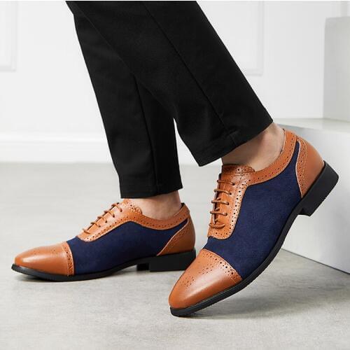 2019 Spring autumn Brand NEW Arrival Formal Business Shoes Mens Dress Men Vitage Design Lace-Up Leather Shoes S4-53