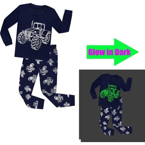 2020 Glow in Dark Pajamas Children Boys Sleepwear Trousers Infanti Pyjamas Pjs Kids Cotton Pijamas Suit Glow in the Dark Pajama