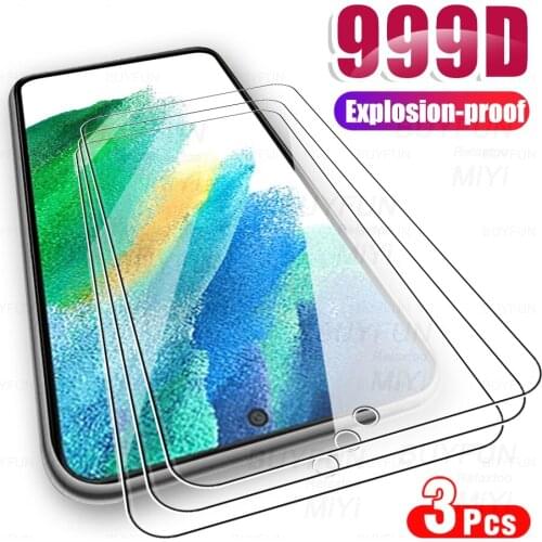 3pcs protective glass for samsung galaxy s 21 fe s21fe s21 fan edition faith 5g 2021 hd explosion-proof screen protector film 9h