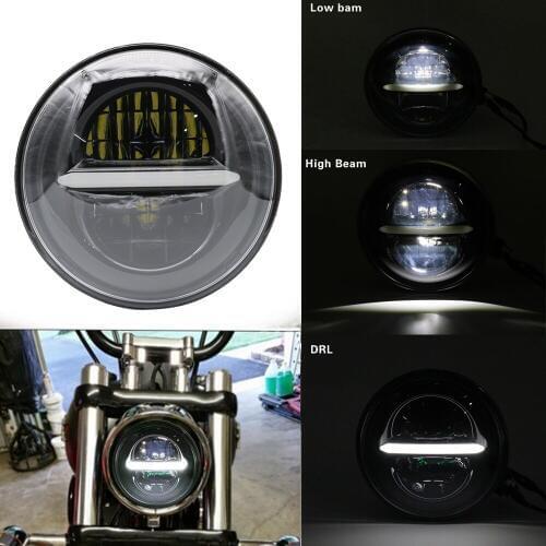 5.75" Round Headlamp For Dyna Rider Sportster Softail Breakout Sportster SuperLow 5-3/4 Inch Angel Eye DRL LED Headlight