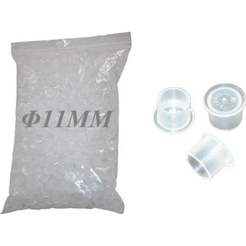 500pcs 11mm Tattoo Ink Cups Cap Self-Standing Tattoo Ink Clean Transparent Supply Wholesale -- STC#11-500