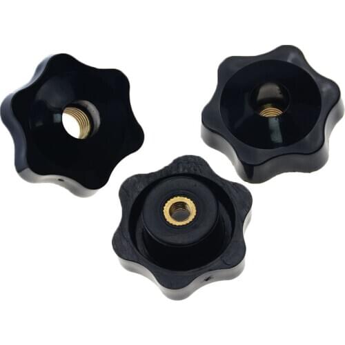 6PCS Six Star Type Through Hole M5 M6 M8 Plum Bakelite Hand Tighten Nuts Handle Star Mechanical Thumb Nut Outer diameter 32mm