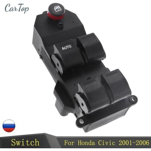Car Left Driver Side Electric Power Master Window Lifter Switch Regulator Button For Honda Civic CR-V 2001-2006 35750S5AA02ZA