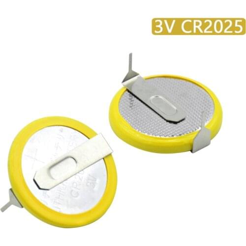 YCDC 2Pcs 3V Soldered 2 Pins CR2025 Battery For Main Board Remote Control Game Toy Li-ion Button Coin Cell Batteries Single Use