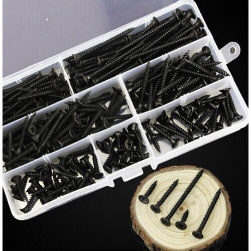 Free shipping 230 pcs one set Self tapping suit cross head with hard self tapping screw m3.5 plasterboard screw wall