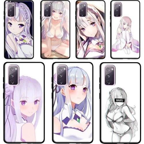 Re Zero Emilia Case For Samsung Galaxy S20 FE S21 Ultra Note 20 Note 9 10 S10e S8 S9 S10 Plus Phone Cover