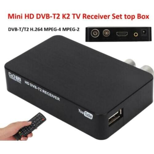 Full HD 1080P Mini Digital Video Smart K2 STB MPEG4 DVB-T2 Receiver TV Box+Remote Controller Set Top Box
