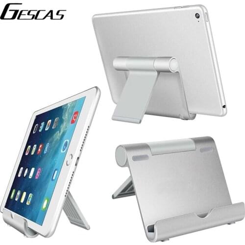 GESCAS Aluminium Stand Stable Desktops Holder Tablet Mobile Phone Holder Adjustable Folding Bracket Tablet Support Accessories