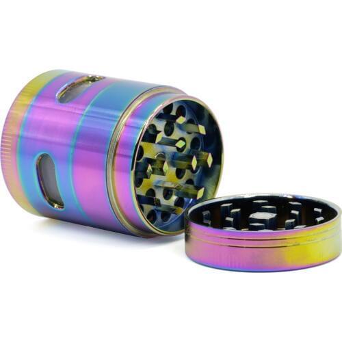New Diameter 40MM Zinc Alloy 4 Layer Rainbow Color Herb Grinder Spice Mill Muller Grinder Smoking Crusher Shisha Pipe Wholesale
