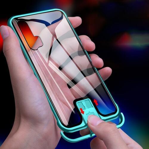 R-just Push Pull Metal Frame For Huawei Honor 20 Case Aluminum Bumper Tempered Glass Cover on Huawei Honor 20 Honor20 Pro Cases