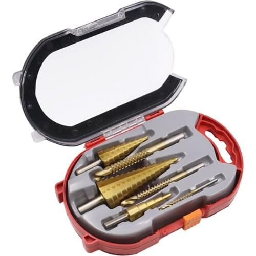6Pcs HSS Titanium 4-12/20/32mm Step Drill Bit Set +3/6/8 Saw Drill Metal Hole Cutter Wood Cone Core Drilling Hole Saw Tool