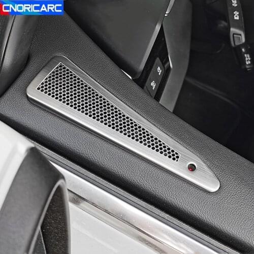Stainless Steel Car Front Door Stereo Audio Speaker Frame Cover Stickers Trim For Audi A3 8Y 2021 LHD Auto Interior Accessories