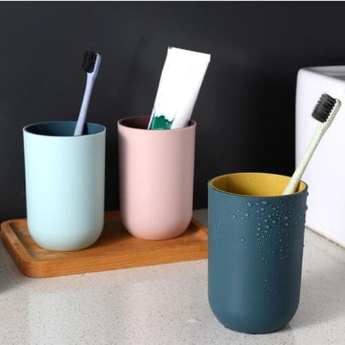 New Nordic Style Travel Portable Washing Cup Couple Bathroom Sets Plastic Good Morning Toothbrush Holder Storage Organizer Cup