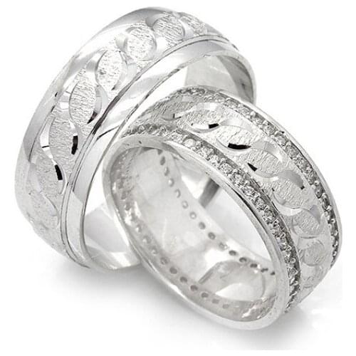 Couple Wedding Ring Sterling Silver 925 Woman And Man Luxury Jewelry Bands Fashion Engagement Anniversary Ancient Greek Model