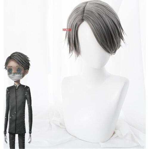 Game Identity V Cosplay Wig Embalmer Aesop Carl Role Play Wigs Synthetic Hair Halloween Party Performance Costume Wig+Wig Cap