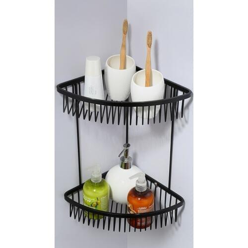 Black High quality Stainless steel 14PCS/Set Towel rack Shelf Basket hook bathroom ware Bathroom hardware accessories Set