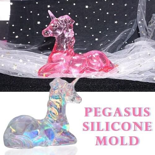 DIY Crystal Epoxy Resin Aromatherapy Gypsum Silicone Resin Pegasus Unicorn Candle Craft Decoration Handmade Couple Gift Mold
