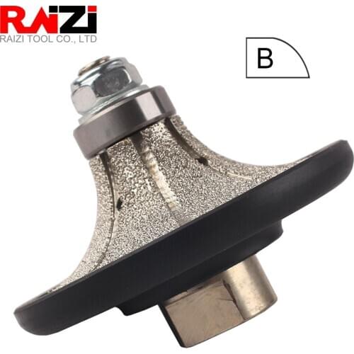 Raizi Diamond Profile Grinding Wheel Demi bullnose for Granite Marble 5/10/13/20/25/30mm Vacuum Brazed Profiling Router Bits