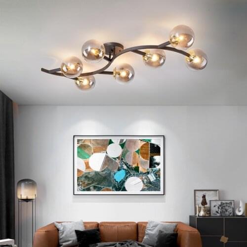 Nordic Led Chandeliers For Living Room Glass Ball Luminaire Home Dining Bedroom Kitchen Ceiing Lamp Luster Modern Light Fixtures