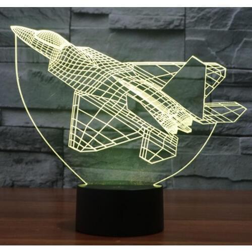 3D LED Night Light Plane with 7 Colors Light for Home Decoration Lamp Amazing Visualization Optical Illusion Awesome