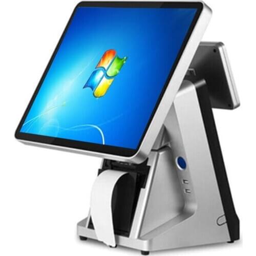 Point of Sales Factory sales POS system for retailers Built-in 58mm printer VFD Commercial POS machine 15 inch touch screen