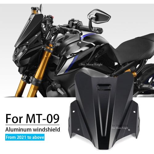 Motorcycle windshield For Yamaha mt 09 mt09 MT-09 2021- moto windscreen Aluminum wind deflector screen shield windboard MT - 09
