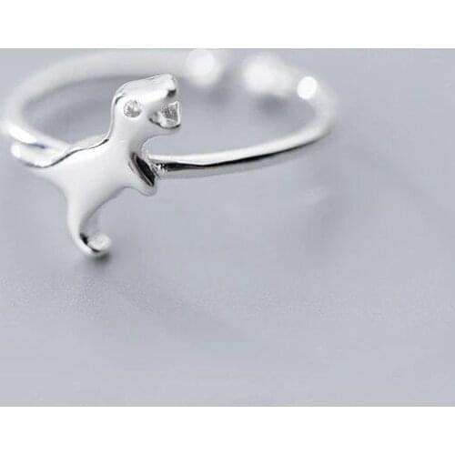 YIZIZAI Cute Dinosaur Couples Rings For Women Men Fashion Simple Engagement Jewelry Statement Sweetheart Tyrannosaurus Ring Gift