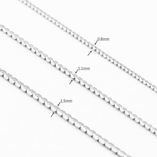 0.8/1.1/1.5mm Stainless Steel S Link Chain Necklace For Women 45cm 50cm 55cm 60cm Fashion Necklace Jewelry